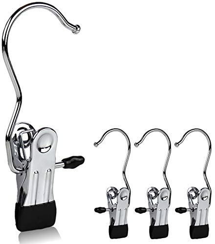 The Hanger Store 100 Single Clip Metal Coat Hangers for Scarf, Belt, Gloves, Shoes, Garments, Clothes