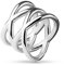 Paula & Fritz® Double X 16mm breit Damen-Ring Verlobungs-Ring Freundschaftsring Herrenring Partnerring Edelstahl Chirurgenstahl 316L Silber 60 (19)