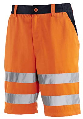 teXXor 4345-54 Warnschutz-Short Erie, Größe 54, Warnorange/Marineblau