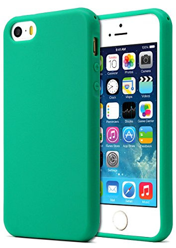 MUNDULEA Compatible with iPhone 5/ 5S/ SE 1st Generation (2016) Case,Shockproof TPU Ptotective Cover for iPhone 5s (Dark Green)
