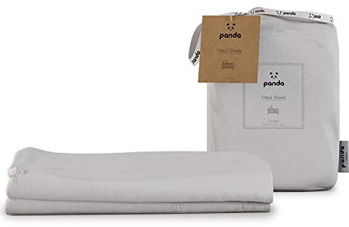 Panda® Kids Cot Bed 100% Bamboo Fitted Sheet - Pure White, 140 x 70 x 15 cm