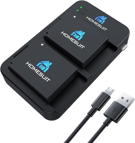 Homesuit NP-W126/NP-W126S Replacement Battery and Dual USB Charger Kit Compatible with Fuji X-T3, X-T2, X-T1,X-A5, X-E3, X-E2, X-E1, X100F, X-H1, X-M1, X-Pro2, X-Pro1, X-T20, X-T10(2-Pack,1400mah)