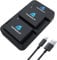 Homesuit NP-W126 NP-W126S Battery 1400mAh and LED Dual USB Charger with Fuji XT30II XT30 XT20 XT10 X100V X100VI X100F X-T3 X-T2 X-T1 XA1 XA2 XA3 X-E3 X-E2 X-E1 X-H1 X-M1 Xpro3 X-Pro2 X-Pro1 (2-Pack)