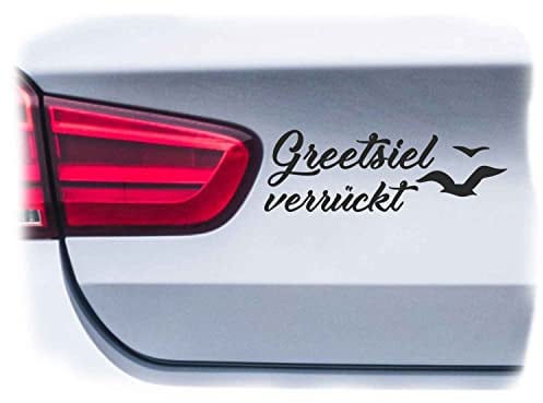 WB wohn trends Auto-Aufkleber, Greetsiel verrückt, Gold, 15cm breit, Farbe und Größe wählbar, KFZ-Sticker LKW Spruch