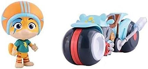 44 Cats - Statuetta Lampo con moto, personaggio della serie 44 Cats, per bambini dai 3 anni in su