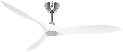 Energiespar Deckenventilator mit Fernbedienung Eco Airscrew 152 cm Chrom / Weiß matt