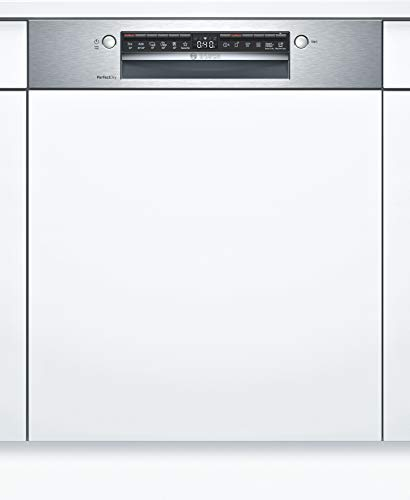 Bosch SMI6ZCS07E Serie 6 Smarter Geschirrspüler integriert, 60 cm breit, Besteckschublade, Made in Germany, Silence Programm besonders leise, Rackmatic höhenverstellbarer Oberkorb Edelstahl