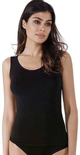 Coconuda® Confezione da 3 Canottiera Donna Cotone Spalla Larga e Spalla Stretta Cannottiere Eleganti Canotta Donna Intimo Cotone Maglia Intima Donna Magliette Top Nero Bianco