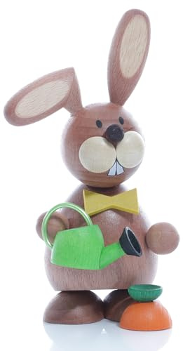Kunsthandwerk Ullrich Osterhase stehend mit Gießkanne Höhe 12cm NEU Osterfigur Holzhase