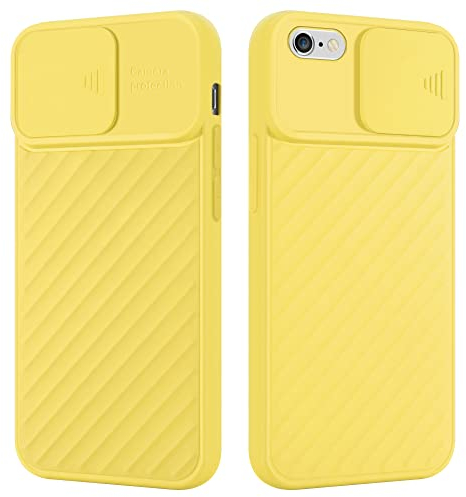 Cadorabo Hülle kompatibel mit Apple iPhone 6 / 6S Schutzhülle TPU Silikon Case mit Kameraschutz Slim Kratzfest Weiche Gummi mit Rundumschutz Case Hülle für iPhone 6 / 6S in Gelb