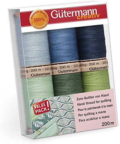 Gütermann creativ Set filo da cucito con 6 bobine Quilting 200 m in diversi colori