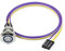 Meiriyfa - Interruttore per case di computer con pulsante in metallo da 16 mm, con prolunga da 60 cm, interruttore con LED blu e simbolo, adatto come interruttore per computer fai da te