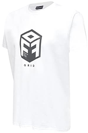 hummel Herren Hmloffgrid Cotton Jersey S/S T Shirt, White/Forged Iron, S EU