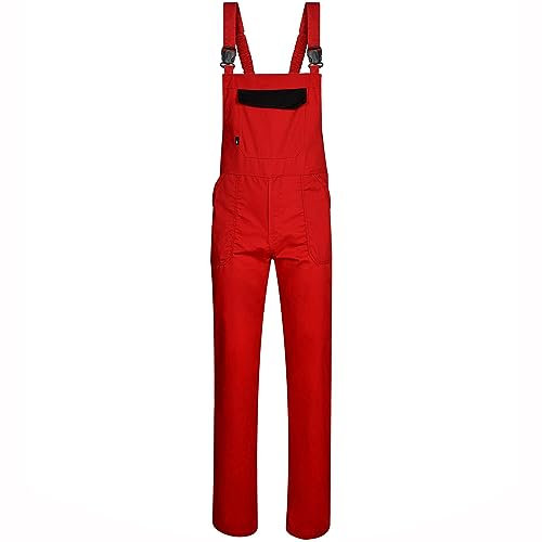 BWOLF Delta Salopette de Travail pour Homme en Coton/Polyester 5 Poches, Rouge/Noir, XXL