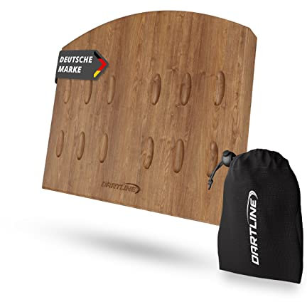 DARTLINE® Dart Halter aus Holz für 12 Darts | Edle Dartpfeile Halterung zur Aufbewahrung von Steeldarts und Softdarts | Premium Dartzubehör (Akazie Natur, Breite Form)