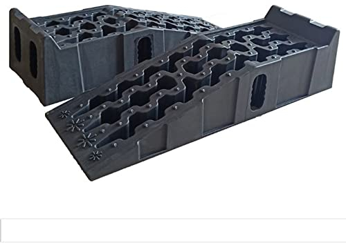 2Stk Schwarz Kunststoff Auffahrrampe Set, PP Schwerlast Rampe bis 16000 lbs, 7,25 Tonnen KFZ-Auffahrt Plattform, 92 * 32 * 32 cm