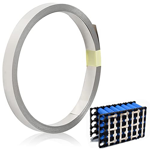 YUTOU 10m Nickel Streifen Band 0.1×8mm Nickelband Nickel Platte Band Löten Nickelstreifen Li-Po Akku 18650 Nickelplatten Schweiß Zubehör für Batterie Schweißen Punktschweiß