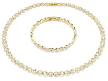 Swarovski Una Angelic Set, Rundschliff, Weiß, Goldlegierungsschicht