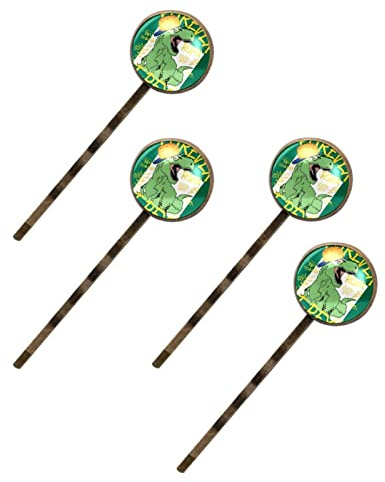 4 x grüne T-Rex Dinosaurier Bobby Pins Haarnadeln Clips Kopfschmuck Einfache Haarspange für Frauen Mädchen Outdoor