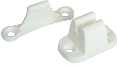 Türfeststeller für Wohnwagen und Wohnmobil, 25 mm und 40 mm Lochabstand, Türschloss weiß, Türhalter Serviceklappe und Stauraumtür, Türschnapper Wohnwagen, Wohnmobil Türsicherung, Wohnwagen Zubehör