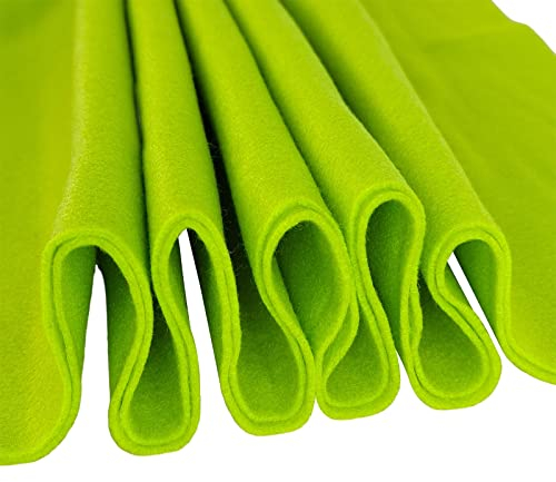 Jtnohx Filz, 1,4 mm dicker Bastelfilz, 90x90cm Filzstoff, Weicher Farbe Filz für Kunst- und Bastelprojekte (Grün Gelb)