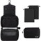 Larkumio Trousse de Toilette Homme Femme Voyage, Trousses Toilette Grande Capacité à Suspendre avec Crochet et Poignée, 1 Trousse de Toilette + 2 Sac à Cordon, Noir