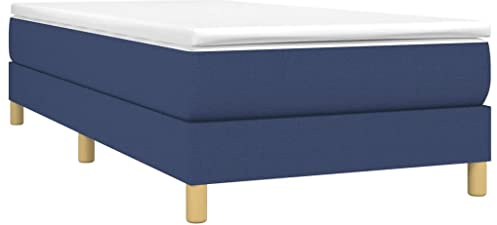 vidaXL Boxspringbettgestell Blau 100x200 cm Stoff