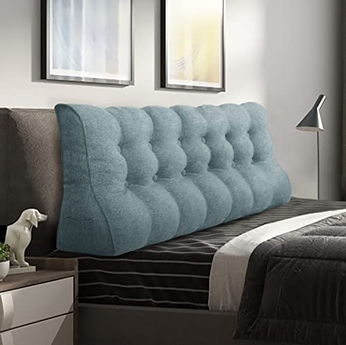 Johnear Rückenkissen Lendenkissen für Sofa Bett Rückenlehne Groß Leinen Bücherkissen Lesekissen Hohe Kopfteil zweireihig Kopfkissen Wandkissen Beinkissen (grau,180cm)