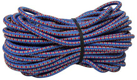 WERKA PRO, Rouleau Tendeur Élastique, Caoutchouc et Polypropylène, Résistant aux UV, Idéal pour Bâches et Housses, Généreuse, Variable, 8 mm x 20 m, Multicouleur