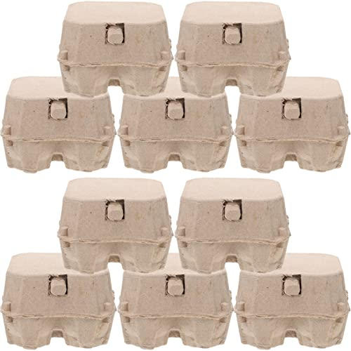 Zerodeko 50Pcs Cartons D'oeufs En Papier Pour Oeufs De Poule Pulpe De Fibre Support De Plateau D'oeufs En Vrac Contient 4 Oeufs Marché De La Ferme Familiale Conteneurs De Stockage D'oeufs