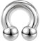 ZS Chirurgenstahl Hufeisen Circular Barbell Ringe, 00G 0G 2G 4G 6G 8G 12G 16G Dick PA Rings, CBR Nasenring Septum Ohr Piercing Körperschmuck (Silber,2G,12mm)