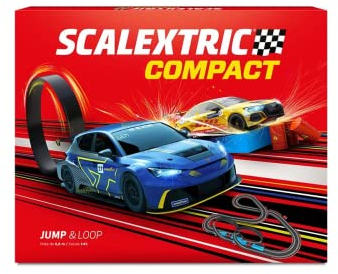 Scalextric - Circuito COMPACT - Pista de Carreras Completa - 2 coches y 2 mandos 1:43 (Jump & Loop)
