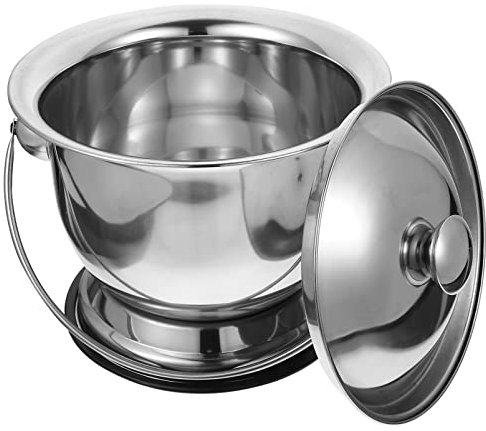 ZAANU Pot de Chambre Crachoir en Acier Inoxydable avec Couvercle Pots d'urine Portables Bassin de lit d'urine Bouteille de Chambre Seau à Pipi for Chevet, AAA, Personnes âgées, Adultes, enfants/49