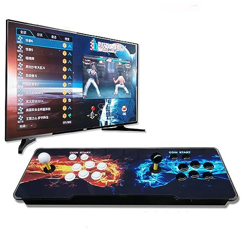 WUYJTIF 2023 Pandora Box DX 10888 en 1 Console de jeu rétro RVB Panneau lumineux 8 voies Joystick 16 boutons Support 720P HD Sortie (motif double poing)