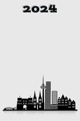 Kalender 2024: Kompakter Jahresplaner Wochenübersicht | A5 | Januar bis Dezember | Ferien, Feiertagen Monatsübersicht und vieles mehr | Organizer und Zeitplaner für 1 Jahr | Skyline Köln