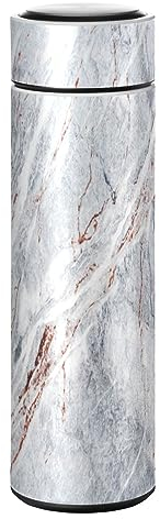 KAAVIYO Abstrakter Weißer Marmor Wasserflasche Wasserkanne Edelstahl Isolierte Isolierflasche Auslaufsicher