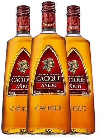 Ron Cacique Añejo Botella Misil 1 L (Caja de 3 Botella Misil de 1 L)