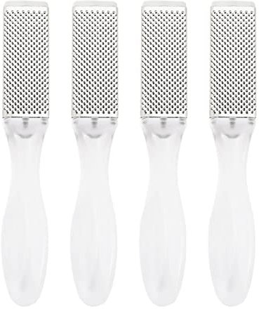 Uonlytech 4 Piezas Tabla Para Frotar Los Pies Afeitadora De Talón Raspador De Metal Archivo De Pie De Metal Cuchillas De Afeitar De Doble Cara Herramienta De Molienda El Plastico Manual