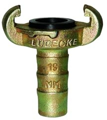 Lüdecke Klauen-Schlauchkupplung DIN 3489, Temperguss, Tülle 19mm, 3/4