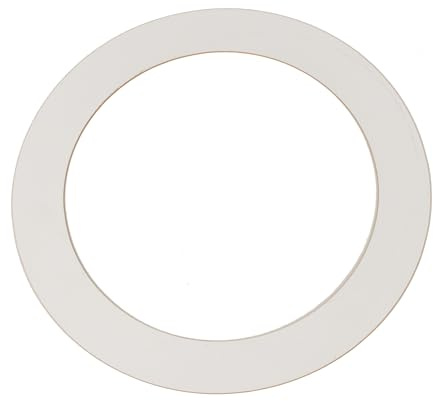 Fame FRBD-6WH, 6 Zoll Bass Drum Ring, Weiß, Selbstklebender Lochverstärkungsring, Schablone für Drumfelle, Kunststoff, Laminierter Schutz, Optimiert Klangqualität