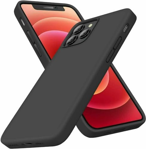 Fia Direct Silicone Case Cover For iPhone 13 - Layered Hybrid Anti Slip Protective Case - Shockproof Drop Protection - Black