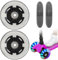Roues de Trottinette Lumineuses, Lot de 2 Roues de Rechange pour LED Trottinette, Roue Trottinette mit Roulements ABEC 7, pour Plupart des Trottinettes (Black-80mm)