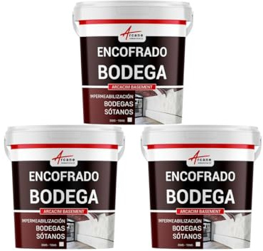 Revestimiento Impermeabilizante Sótano, Hidrófugo 3 x 25 KG Blanco | Revestimiento Hidrófugo, Impermeabiliza y Protege el Hormigón, Resiste a la Contrapresión, Sótano - Arcane Industries