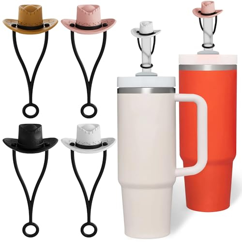 Stanley Trinkhalm-Abdeckung, 10 mm, Silikon, Cowboyhut, Strohhalm-Abdeckungen, Deckelaufsatz, niedliche Geschenke, Strohkappen für Stanleys, Tassen, Wasserflasche, schlichte, moderne Yeti-Hydroflask,