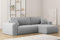 Kaiser Möbel, Sofa mit schlaffunktion, mit Bettkasten, Schlafsofa Capri, Designer Sofa, Modern Design Couch, Polsterecke, Freistehend, Stoff POSO Hellgrau Rechts