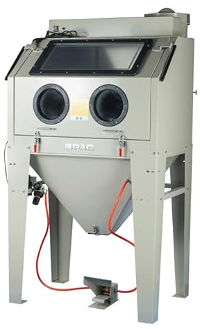 BPAC Cabine de Sablage 350 L Professionnelle avec Dépoussiéreur - Microbilleuse ou Sableuse - Cabine Sablage Pour Atelier - Gants Renforcés Compris - Dimensions 94 x 60 x 60 cm