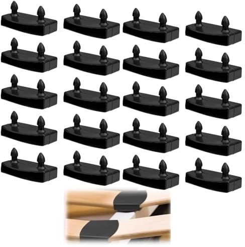 20 Stück Bett Lattenrost Kappen, 55 mm Halterungen für Lattenrost, Endkappen Lattenrost Kunststofflatten Ersatz-Lattenhalterungen für Seitenschienen Verbindungszubehör (Schwarz)