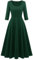 Berylove Cocktailkleid Damen Elegant Für Hochzeit Damenkleider Festlich Kleid A Linie Damen Kleid Hochzeitsgast Damen Herbst Kleider Damen Curvy Mode BLP8010 DarkGreen L