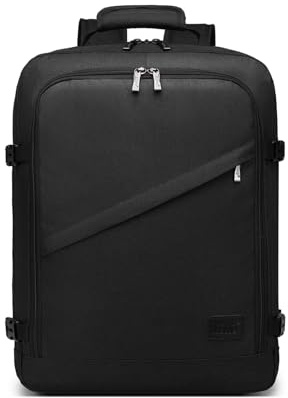 Kono Ryanair Kabinentasche, Untersitz, Reise-Handgepäck, Laptop-Rucksack, Schwarz, 45x33x20, Klassisch