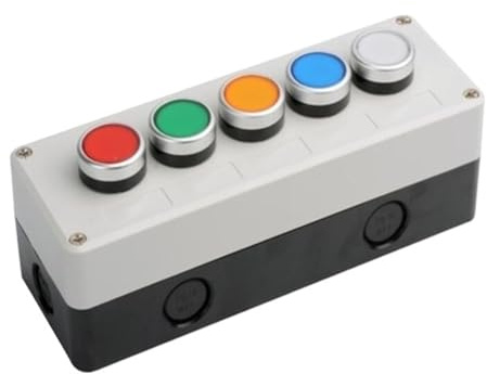 Button switch control box hand-held self starting button waterproof box electrical industrial emergency stop switch i(5 hole-01)